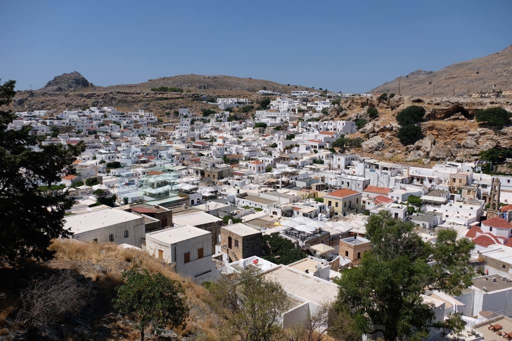 Lindos Akropolünden'tan Lindos Şehri