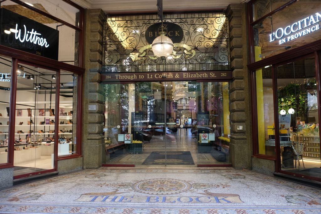 Block Arcade Melbourne pasajlarının en önemlisi