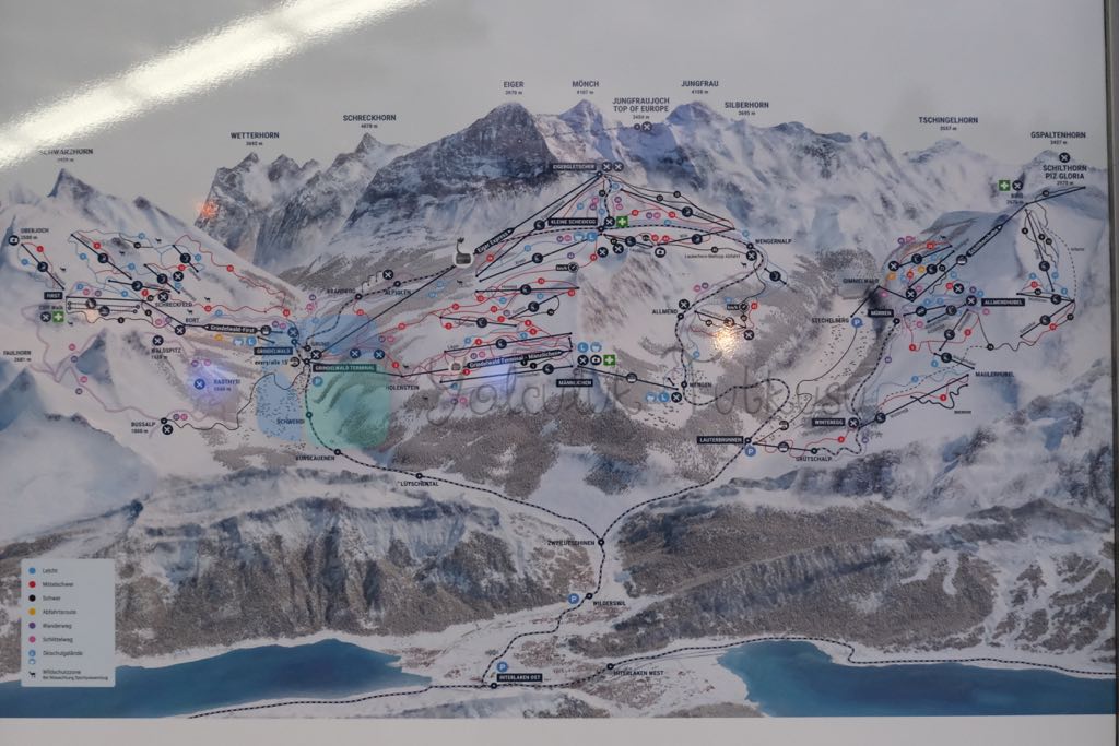 Grindelwald yerleşim yerleri örümcek ağı gibi raylı ulaşımla örülmüş